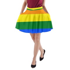 Pride Rainbow Flag A-line Pocket Skirt by Valentinaart