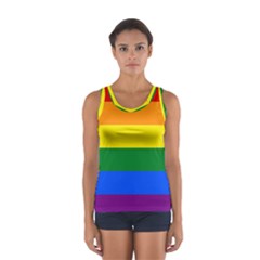 Pride Rainbow Flag Women s Sport Tank Top  by Valentinaart