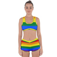 Pride Rainbow Flag Racerback Boyleg Bikini Set by Valentinaart