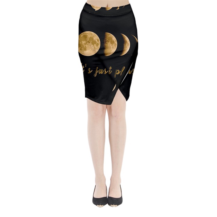 Moon phases  Midi Wrap Pencil Skirt