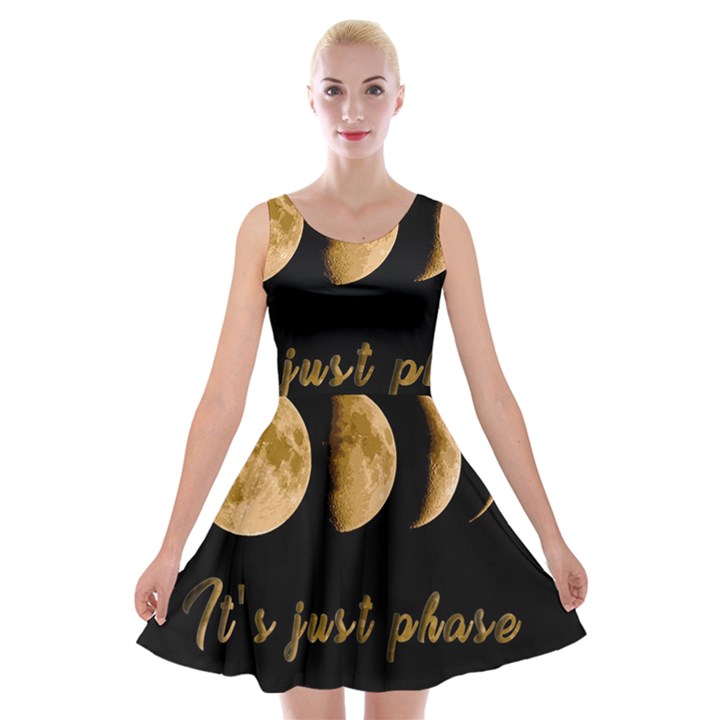 Moon phases  Velvet Skater Dress