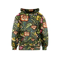 Bohemia Floral Pattern Kids  Pullover Hoodie by BangZart