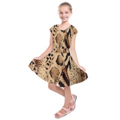 Animal Fabric Patterns Kids  Short Sleeve Dress by BangZart