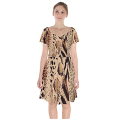 Animal Fabric Patterns Short Sleeve Bardot Dress by BangZart