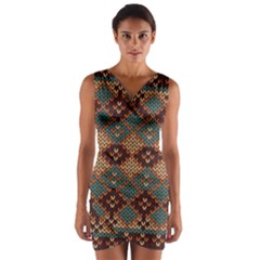 Knitted Pattern Wrap Front Bodycon Dress by BangZart