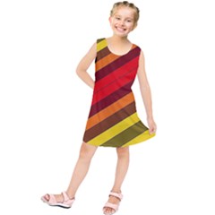 Abstract Bright Stripes Kids  Tunic Dress by BangZart