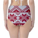 Crimson Knitting Pattern Background Vector High-Waist Bikini Bottoms View2