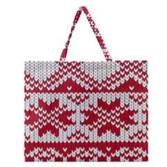 Crimson Knitting Pattern Background Vector Zipper Large Tote Bag by BangZart