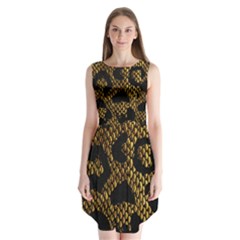 Metallic Snake Skin Pattern Sleeveless Chiffon Dress   by BangZart