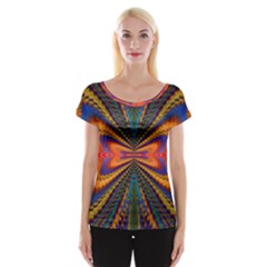 Casanova Abstract Art Colors Cool Druffix Flower Freaky Trippy Cap Sleeve Tops