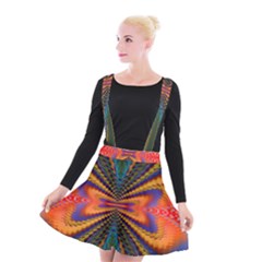 Casanova Abstract Art Colors Cool Druffix Flower Freaky Trippy Suspender Skater Skirt by BangZart