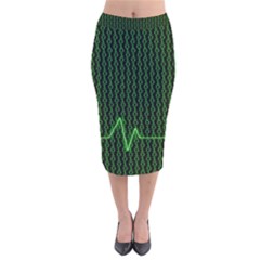 01 Numbers Velvet Midi Pencil Skirt by BangZart