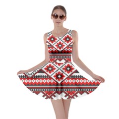 Consecutive Knitting Patterns Vector Skater Dress by BangZart