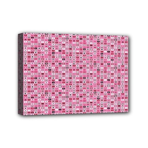 Abstract Pink Squares Mini Canvas 7  X 5  by BangZart