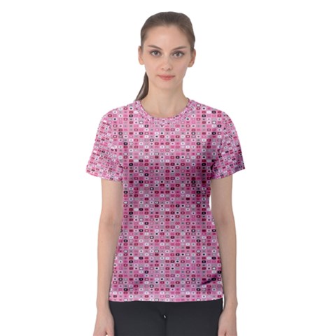 Abstract Pink Squares Women s Sport Mesh Tee by BangZart