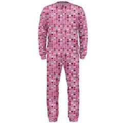 Abstract Pink Squares Onepiece Jumpsuit (men)  by BangZart