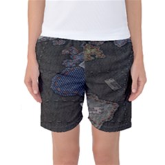 World Map Women s Basketball Shorts by BangZart