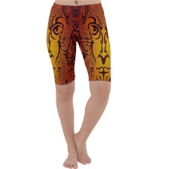 Lion Man Tribal Cropped Leggings  by BangZart