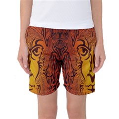 Lion Man Tribal Women s Basketball Shorts by BangZart