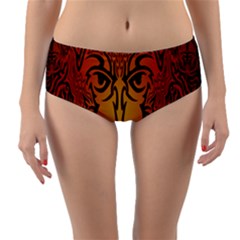 Lion Man Tribal Reversible Mid-waist Bikini Bottoms