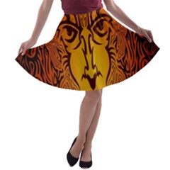 Lion Man Tribal A-line Skater Skirt by BangZart