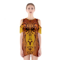 Lion Man Tribal Shoulder Cutout One Piece by BangZart