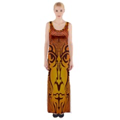 Lion Man Tribal Maxi Thigh Split Dress by BangZart