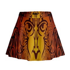 Lion Man Tribal Mini Flare Skirt by BangZart