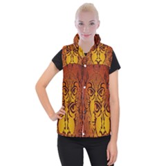 Lion Man Tribal Women s Button Up Puffer Vest by BangZart