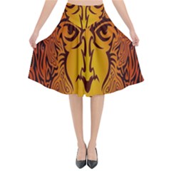 Lion Man Tribal Flared Midi Skirt by BangZart