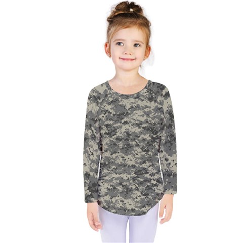 Us Army Digital Camouflage Pattern Kids  Long Sleeve Tee by BangZart