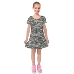 Us Army Digital Camouflage Pattern Kids  Short Sleeve Velvet Dress by BangZart