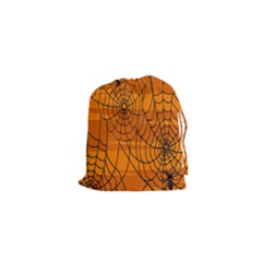 Vector Seamless Pattern With Spider Web On Orange Drawstring Pouches (xs)  by BangZart