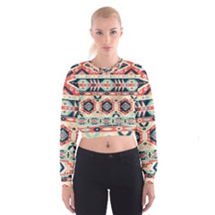 Aztec Pattern Copy Cropped Sweatshirt by BangZart