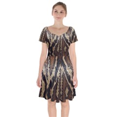 Snake Skin O Lay Short Sleeve Bardot Dress