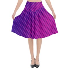 Purple Pink Dots Flared Midi Skirt by BangZart