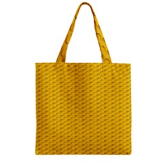 Yellow Dots Pattern Zipper Grocery Tote Bag by BangZart