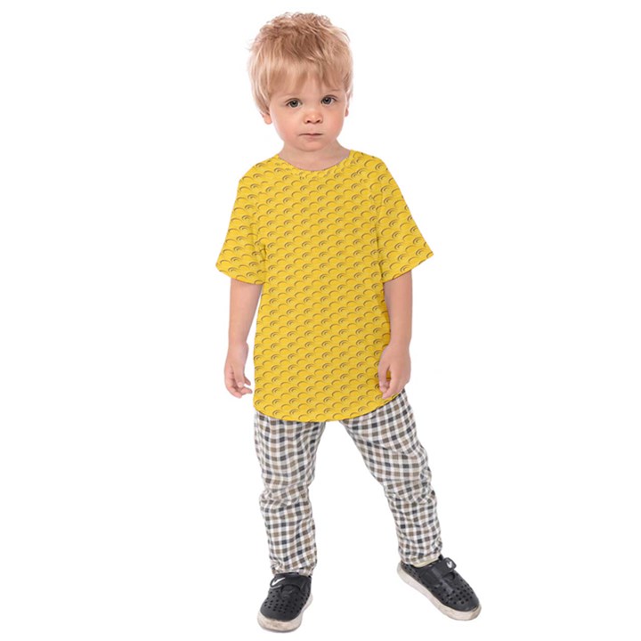 Yellow Dots Pattern Kids Raglan Tee