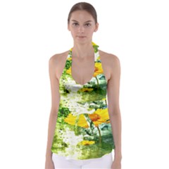 Yellow Flowers Babydoll Tankini Top by BangZart