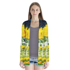 Yellow Flowers Cardigans by BangZart