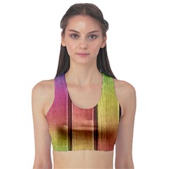 Colourful Wood Painting Sports Bra by BangZart