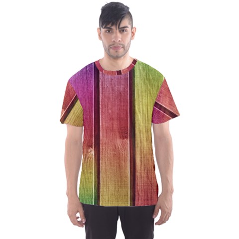 Colourful Wood Painting Men s Sports Mesh Tee by BangZart