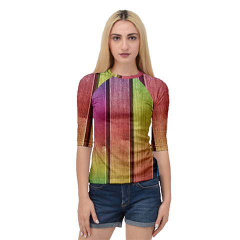 Colourful Wood Painting Quarter Sleeve Tee by BangZart