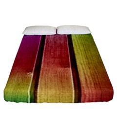 Colourful Wood Painting Fitted Sheet (california King Size) by BangZart