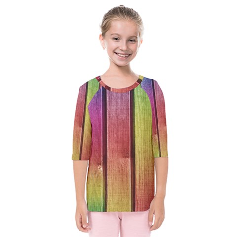 Colourful Wood Painting Kids  Quarter Sleeve Raglan Tee by BangZart