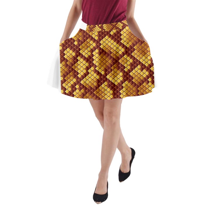 Snake Skin Pattern Vector A-Line Pocket Skirt