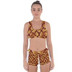 Snake Skin Pattern Vector Racerback Boyleg Bikini Set