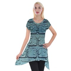 Water Drop Short Sleeve Side Drop Tunic by BangZart