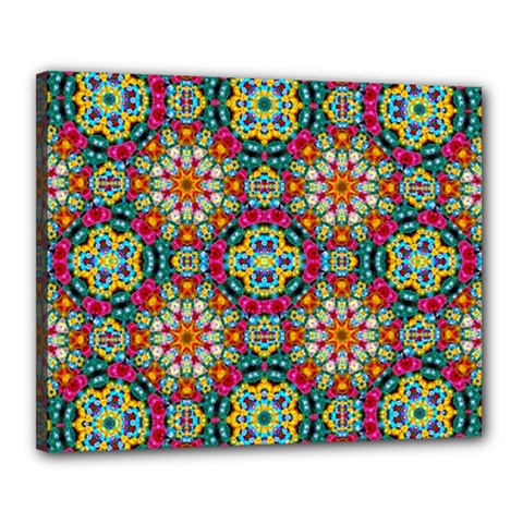 Jewel Tiles Kaleidoscope Canvas 20  X 16  by WolfepawFractals