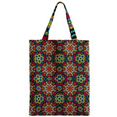 Jewel Tiles Kaleidoscope Zipper Classic Tote Bag by WolfepawFractals